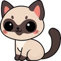 Cute Siamese cat illustration, for backgrounds designers Royalty Free Stock Photo