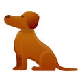 Cute sick dog icon, cartoon style