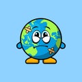 Cute sick earth illustration vector icon design