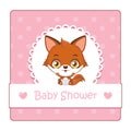 Cute sign for baby shower with fox