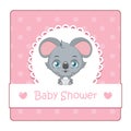 Cute sign for baby shower with koala