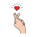 Cute sign mini heart hand vector