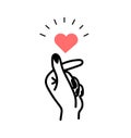 Cute sign mini heart Symbol vector concept