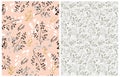 Cute Simple Abstract Garden Print. Pastel Color Floral Seamless Vector Patterns Royalty Free Stock Photo