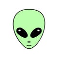 Cute simple alien vector sticker illustration