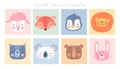 Cute simple animal portraits