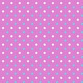 Cute simple blue and white polka dots on a pink background Fashion seamless geometric pattern Royalty Free Stock Photo