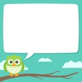 Cute Simple Cartoon Patterned Owls, Speech Bubble