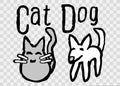 Cute, Simple Cat And Dog Cartoon Illustration