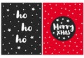 Cute Simple Christmas Vactor Cards. Black, White and Red Lovely Design.