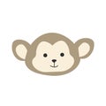 cute simple face monkey, wild animal portrait, animal head