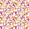 Cute simple flat apple fruit seamless pattern