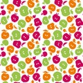 Cute simple flat apple fruit seamless pattern