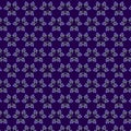 Cute simple floral pattern on a Dark, Reflex Blue background Ditsy lilac violet lavender flowers print