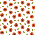 Floral seamless pattern with tiny poppy flowers Royalty Free Stock Photo