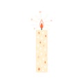 Cute simple illustration of burning pillar candle