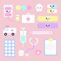 Cute simple medical symbol icons