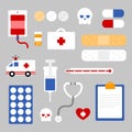 Cute simple medical symbol icons