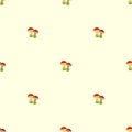 Cute and simple mushroom background. Seamless