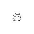 Cute simple penguin in hand drawn doodle style isolated on white background Royalty Free Stock Photo