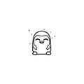 Cute simple penguin in hand drawn doodle style isolated on white background Royalty Free Stock Photo