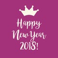 Purple pink Happy New Year 2018 greeting card Royalty Free Stock Photo