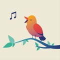 Cute singing bird on branch Royalty Free Stock Photo