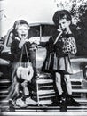 Cute sisters in the 1940`s Royalty Free Stock Photo