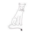 Cute sitting lioness hand drawn illustration. Royalty Free Stock Photo