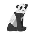 Cute Sitting Panda Bear, Funny Wild Animal Cartoon Style Vector Illustration on White Background