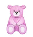 Cute, sitting pink bear.