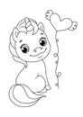 Cute Sitting Unicorn Coloring Page