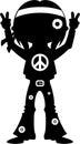 Cute Sixties Hippie Silhouette Royalty Free Stock Photo