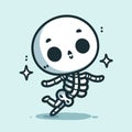 Cute Skeleton dancing, Cartoon Mascot Character, skeleton icon, Halloween vector Illustration, generative ai Royalty Free Stock Photo