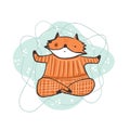 Cute sketch hand drawn orange fox illustration