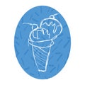 Cute sketchy ice cream cartoon vector illustration motif