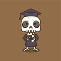 cute skull graduated