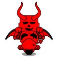 Motorcycle skull red devil mascot