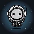 cute skull wearing astronaut costume