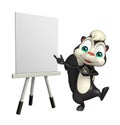 Cute Skunk cartoon character with easel board