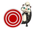 Cute Skunk cartoon character with target Royalty Free Stock Photo