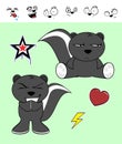 Cute skunk cartoon expressions set Royalty Free Stock Photo