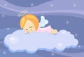 Cute sleeping little angel girl Royalty Free Stock Photo