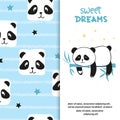 Cute sleeping panda bear. Sweet dreams Royalty Free Stock Photo