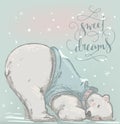 Cute sleeping polar bear