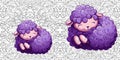 Cute sleeping sheep clouds seamless wallpaper vector graphics