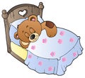 Cute sleeping teddy bear