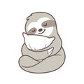Cute sleepy sloth