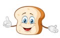 Cute slice of bread character vector illustration