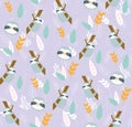 Cute Sloth icon pattern